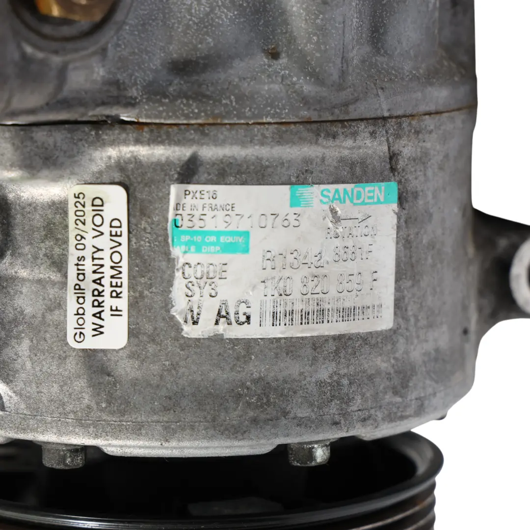 Mk5 Air Con Pump Conditioning Compressor A/C to Audi A3 8P VW Golf with Part number 1K0820859F Audi A3 8P VW Golf Mk5 Air Con Pump Conditioning Compressor A/C - SKU 1K0820859F-1 - Part number 1K0820859F