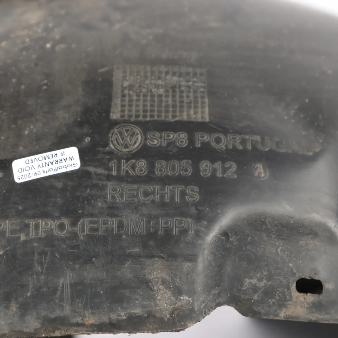 Volkswagen Scirocco Mk3 III Tapa Del Paso De Rueda Delantero Derecho - SKU 1K8805912A - Número de pieza 1K8805912A