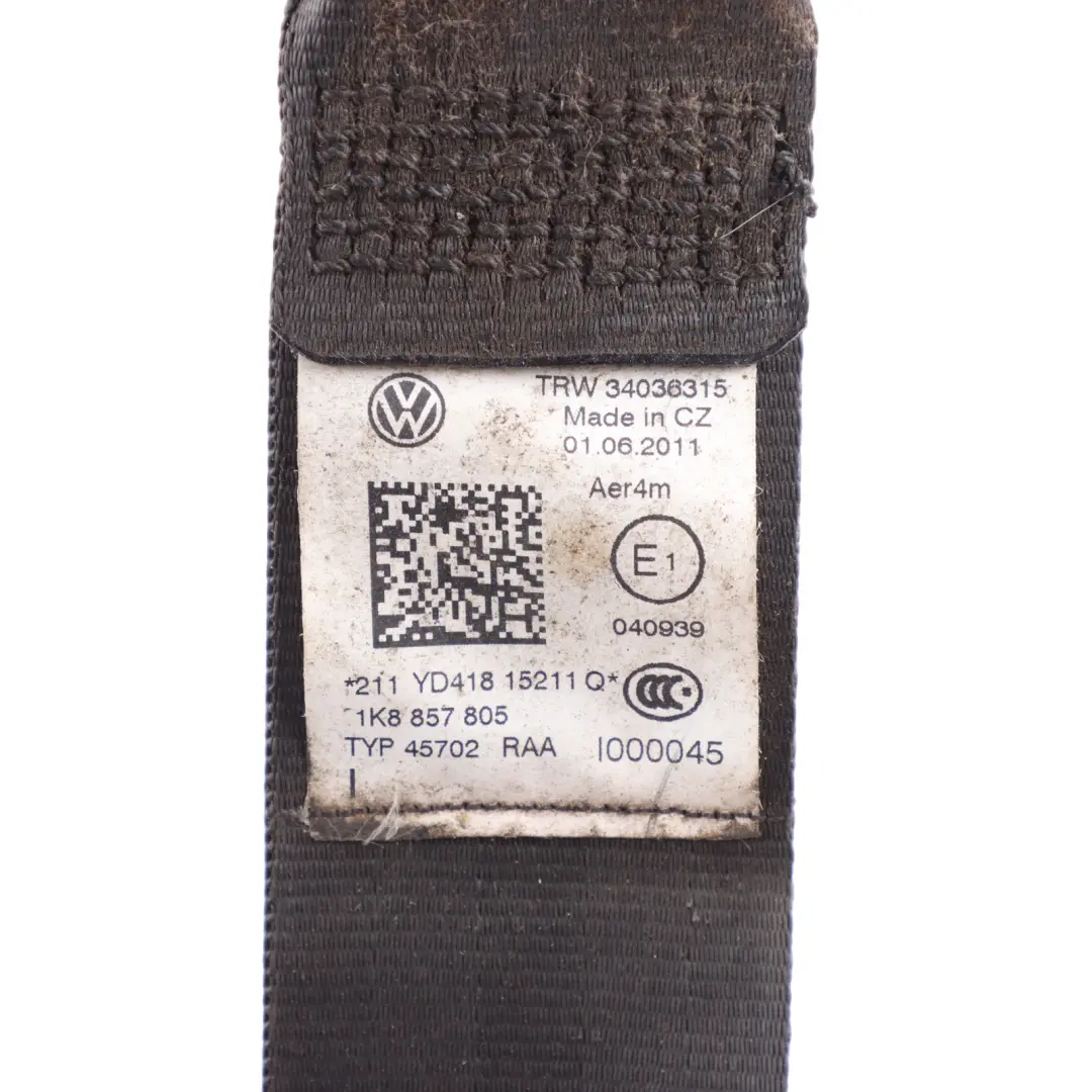 Volkswagen Scirocco Mk3 Interior Seat Belt Rear Left N/S Side - SKU 1K8857805 - Part number 1K8857805