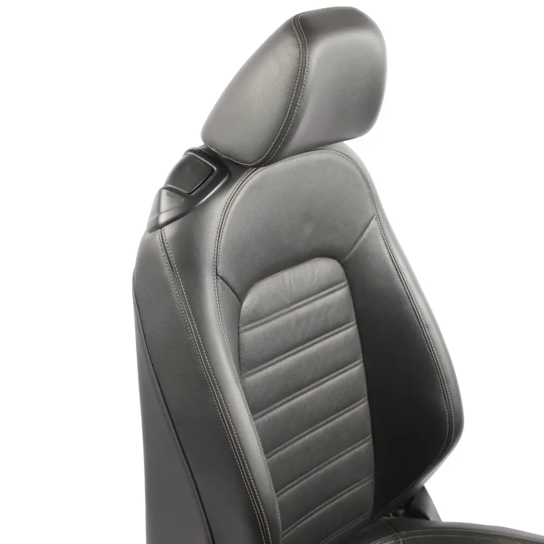 Volkswagen Scirocco Mk3 3 Door Front Seat Heated Right O/S Leather Black Grey - SKU 1K8881806AS-1 - Part number 1K8881806AS