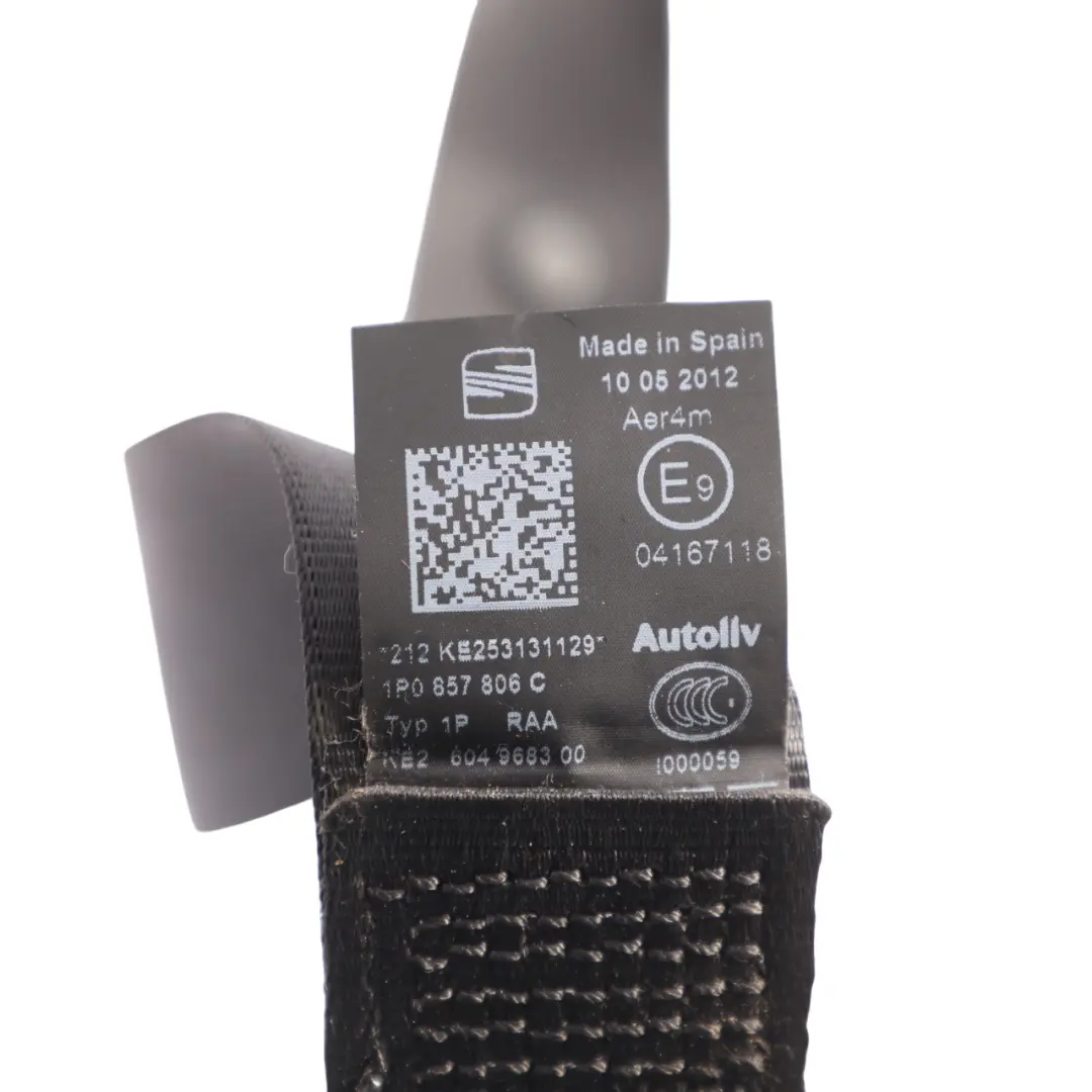 Seat Leon Mk2 1P Rear Seat Interior Seat Belt Right O/S Side - SKU 1P0857806C - Part number 1P0857806C