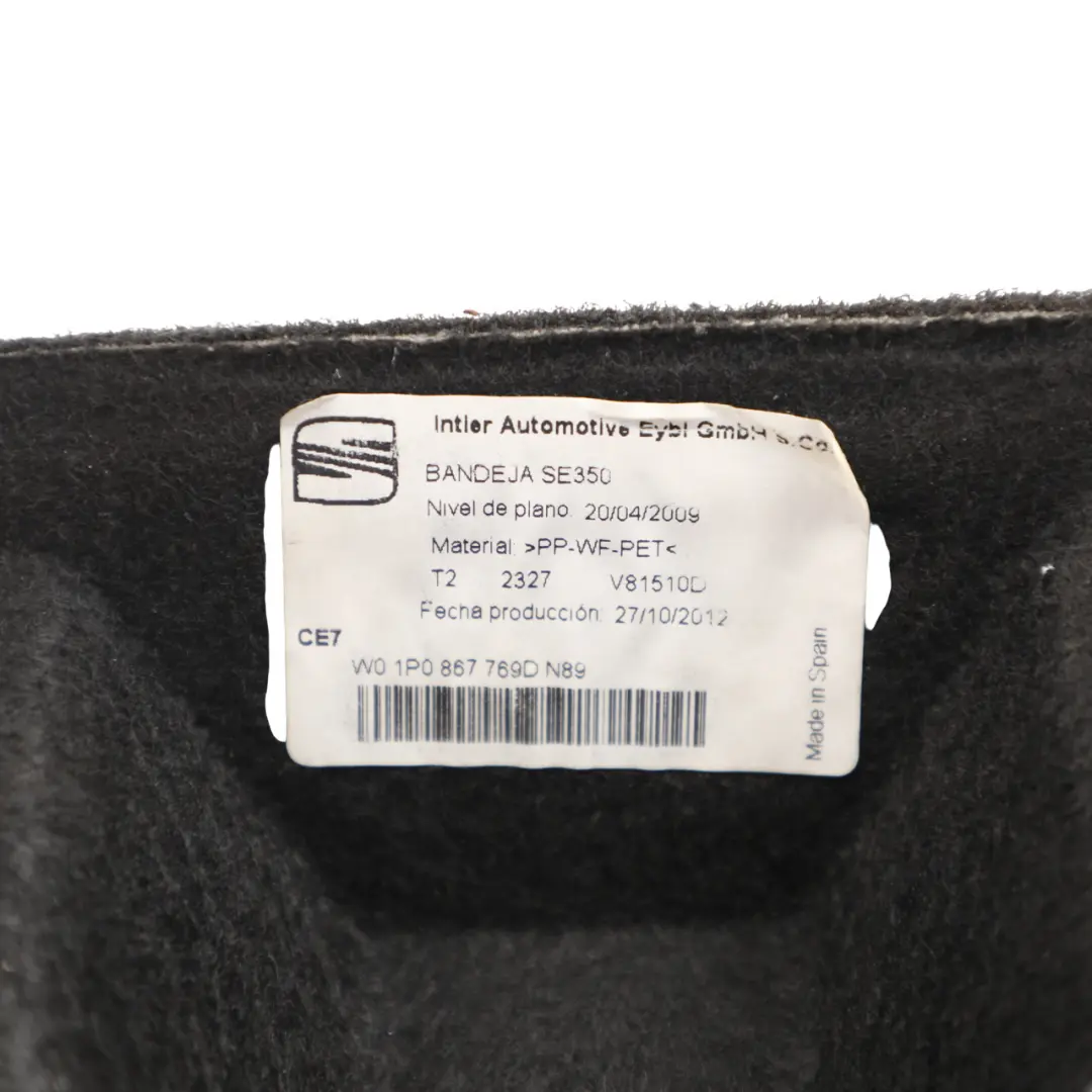 Seat Leon II Rear Trunk Luggage Compartment Load Cover Parcel Shelf - SKU 1P0867769D - Part number 1P0867769D