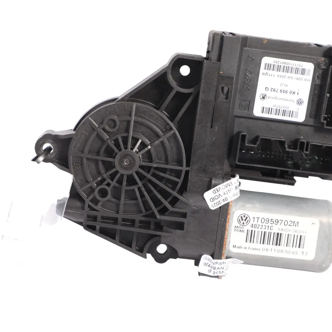 Skoda Octavia Mk2 1Z Power Window Regulator Motor Front Left Door N/S - SKU 1T0959702M - Part number 1T0959702M
