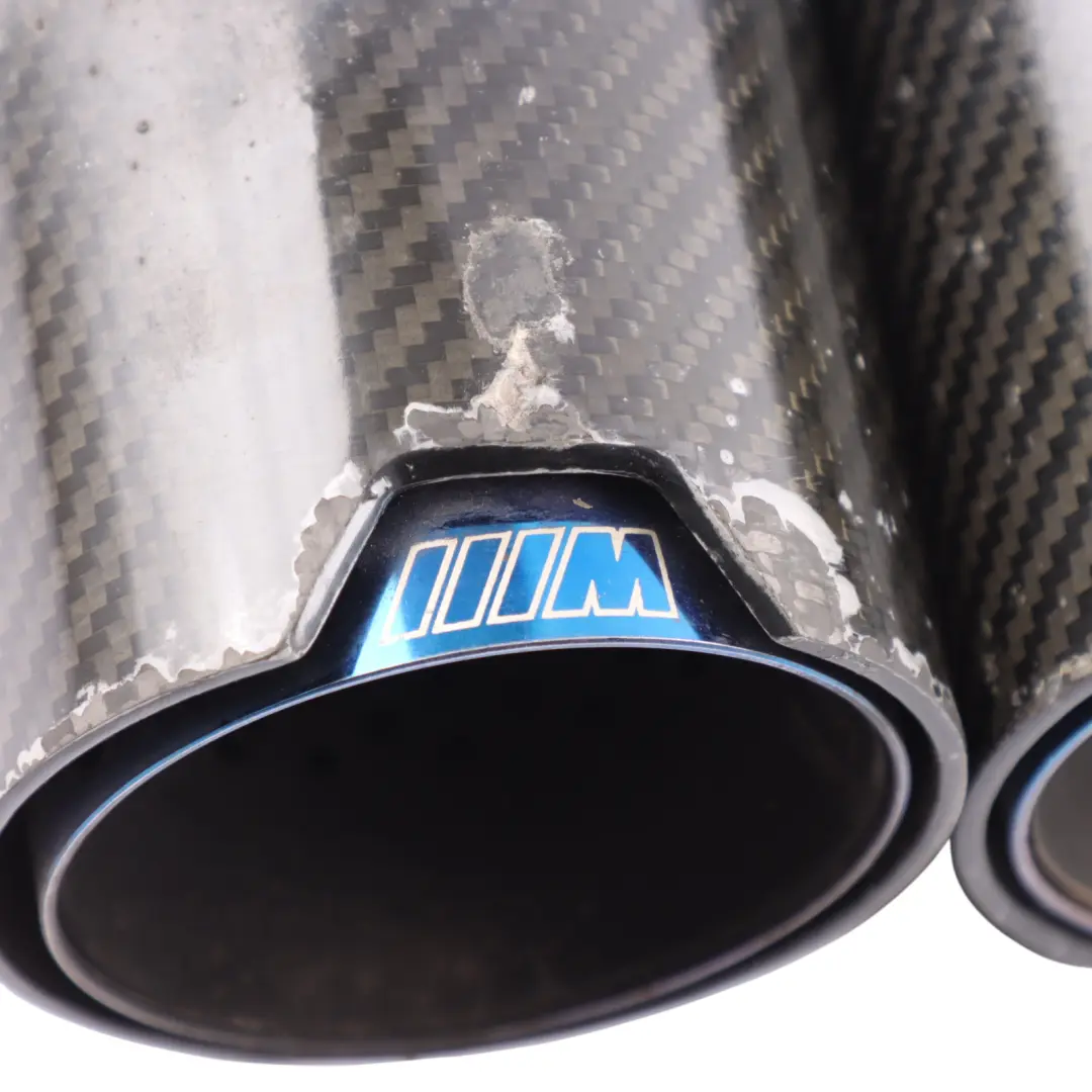  Tailpipe End Tips BMW F87 M2 F80 M3 F82 F83 M4 M Sport in Carbon SET OF2 - SKU 2468411-3 - Part number 2468411