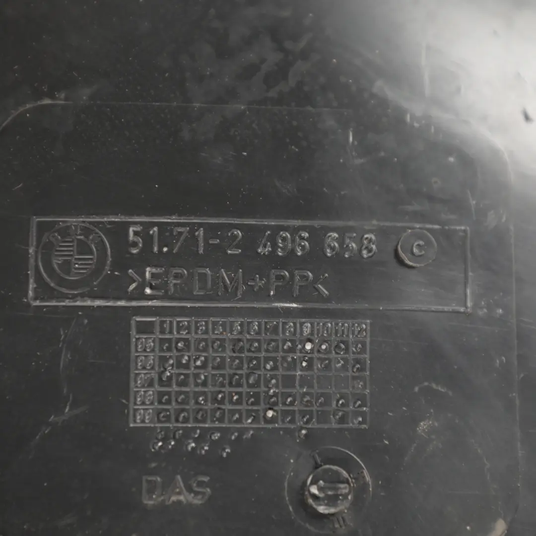 Arch Cover Housing Right O/S to BMW E39 M5 Rear Wheel with Part number 2496658 BMW E39 M5 Rear Wheel Arch Cover Housing Right O/S - SKU 2496658 - Part number 2496658