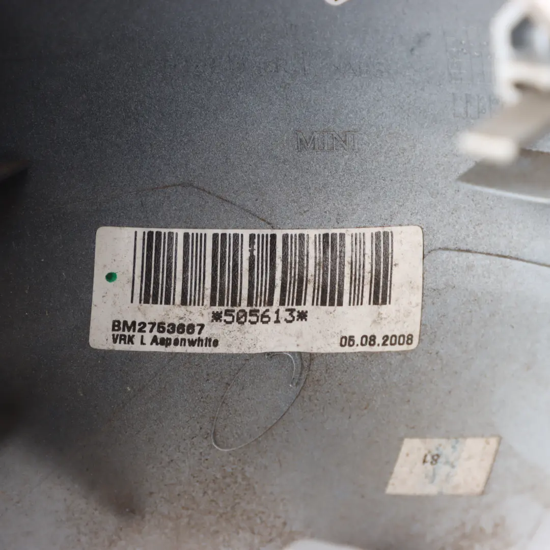 Wing Espejo Tapa Carcasa Izquierda Blanco para Mini Cooper R55 R56 R57 R58 R60 con número de pieza 2754913 Mini Cooper R55 R56 R57 R58 R60 Wing Espejo Tapa Carcasa Izquierda Blanco - SKU 2754913-WHI - Número de pieza 2754913