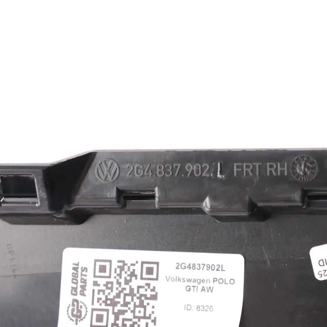 Mk6 Door Pillar Column Cover Trim Front Right O/S to Volkswagen Polo with Part number 2G4837902L Volkswagen Polo Mk6 Door Pillar Column Cover Trim Front Right O/S - SKU 2G4837902L - Part number 2G4837902L