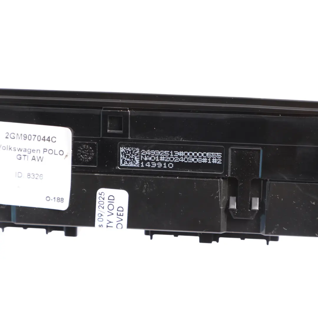 Mk6 AW Heater Panel A/C Control Unit Heated Seat to Volkswagen Polo with Part number 2GM907044C Volkswagen Polo Mk6 AW Heater Panel A/C Control Unit Heated Seat - SKU 2GM907044C - Part number 2GM907044C