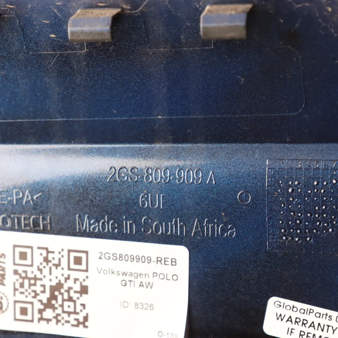 Mk6 Fuel Filler Flap Cover Cap Lid Reef Blue - B5K to VW Volkswagen Polo VI with Part number 2GS809909 VW Volkswagen Polo VI Mk6 Fuel Filler Flap Cover Cap Lid Reef Blue - B5K - SKU 2GS809909-REB - Part number 2GS809909