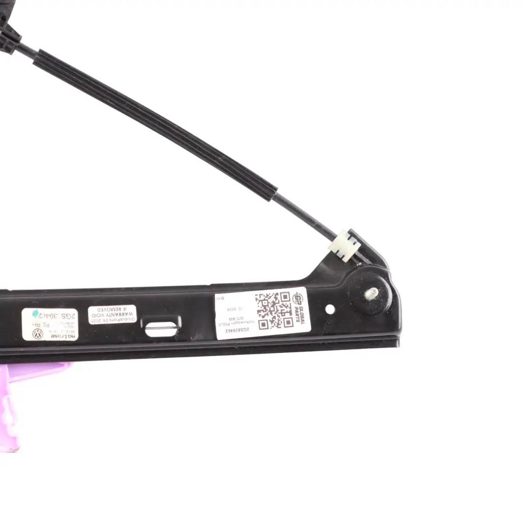 Volkswagen Polo Mk6 5Dr Door Window Regulator Mechanism Rear Right O/S - SKU 2GS839462 - Part number 2GS839462