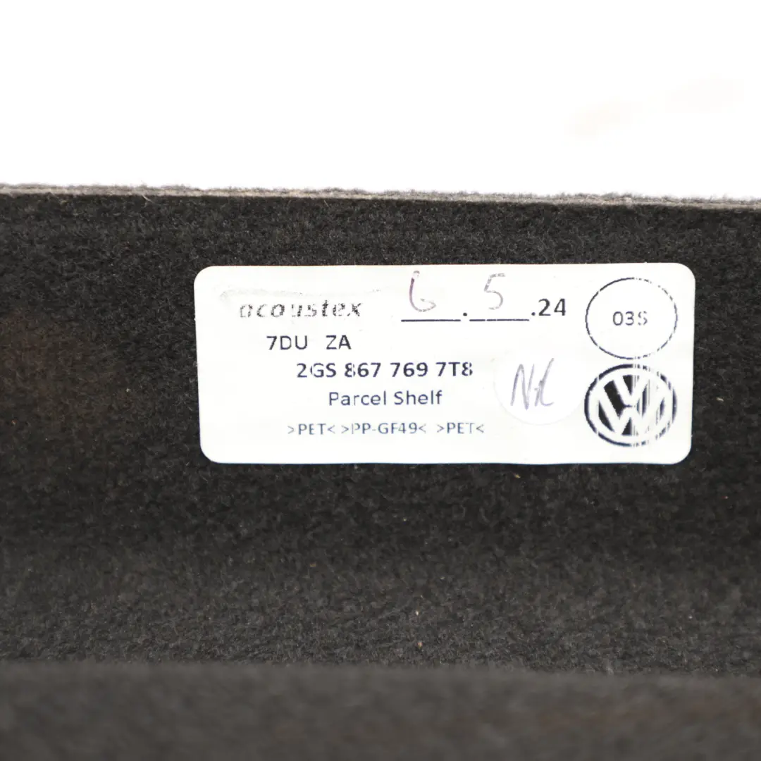 Mk6 Parcel Shelf Boot Load Luggage Cover to Volkswagen Polo with Part number 2GS867769 Volkswagen Polo Mk6 Parcel Shelf Boot Load Luggage Cover - SKU 2GS867769 - Part number 2GS867769