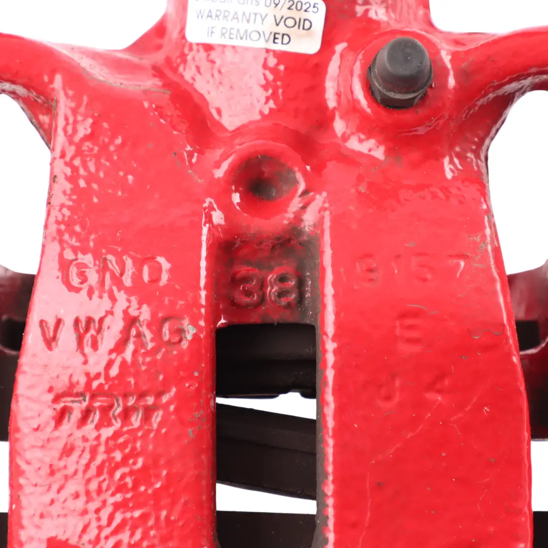 Mk6 Brake Caliper Braking Unit Housing Rear Right O/S Red to VW Polo with Part number 2Q0615424B VW Polo Mk6 Brake Caliper Braking Unit Housing Rear Right O/S Red - SKU 2Q0615424B - Part number 2Q0615424B
