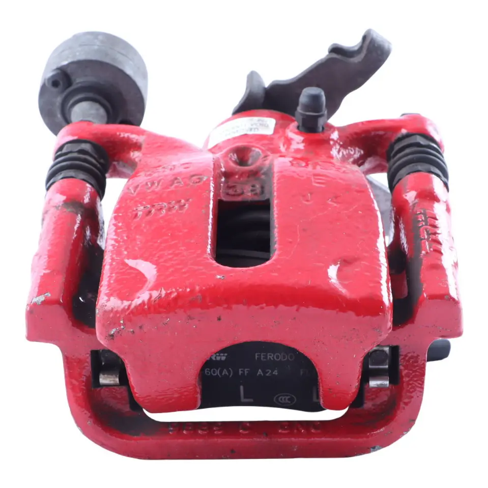 VW Polo Mk6 Brake Caliper Braking Unit Housing Rear Right O/S Red - SKU 2Q0615424B - Part number 2Q0615424B