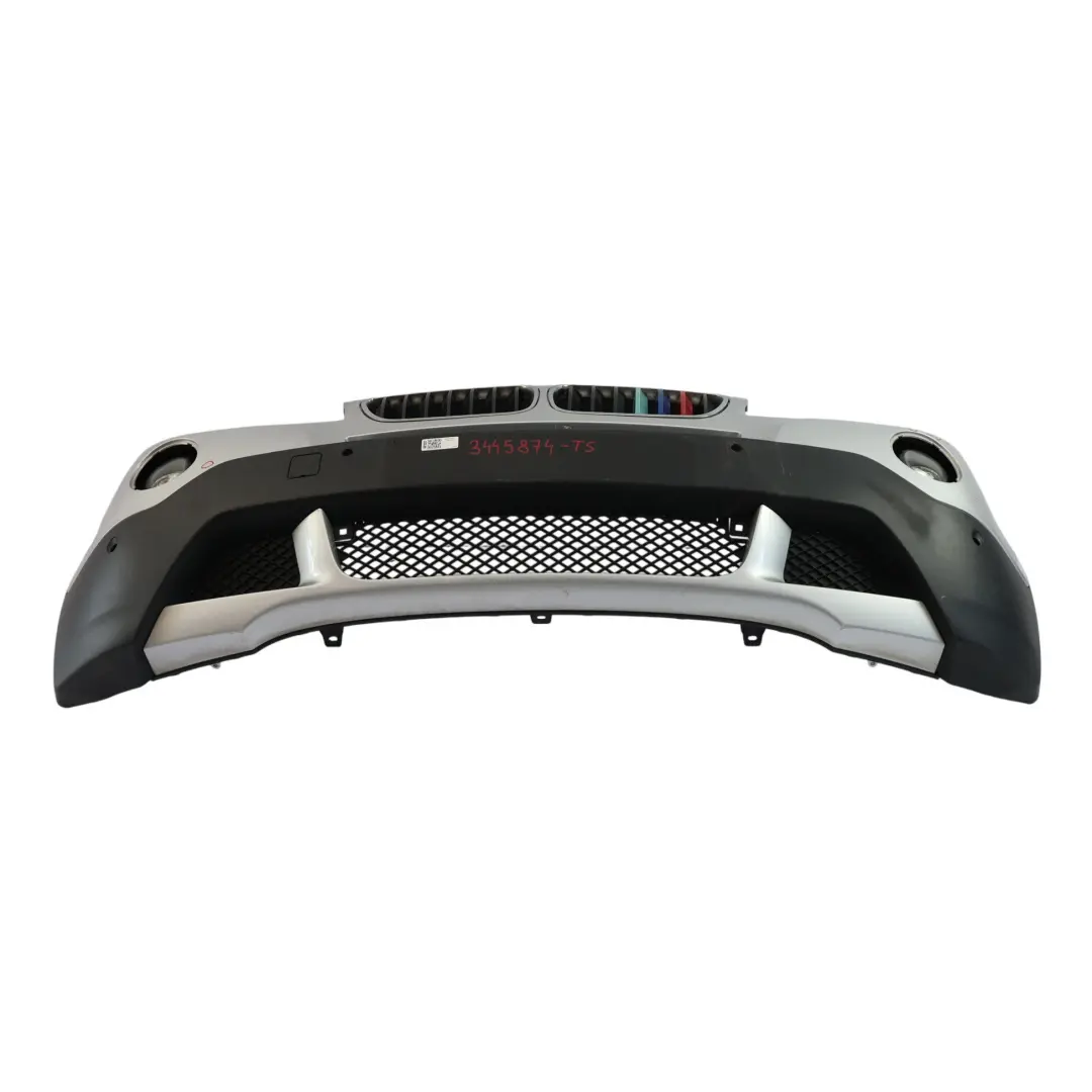 Complete Front Bumper PDC Titansilber Titan Silver - 354 to BMW X3 E83 LCI with Part number 3445874 BMW X3 E83 LCI Complete Front Bumper PDC Titansilber Titan Silver - 354 - SKU 3445874-TS - Part number 3445874