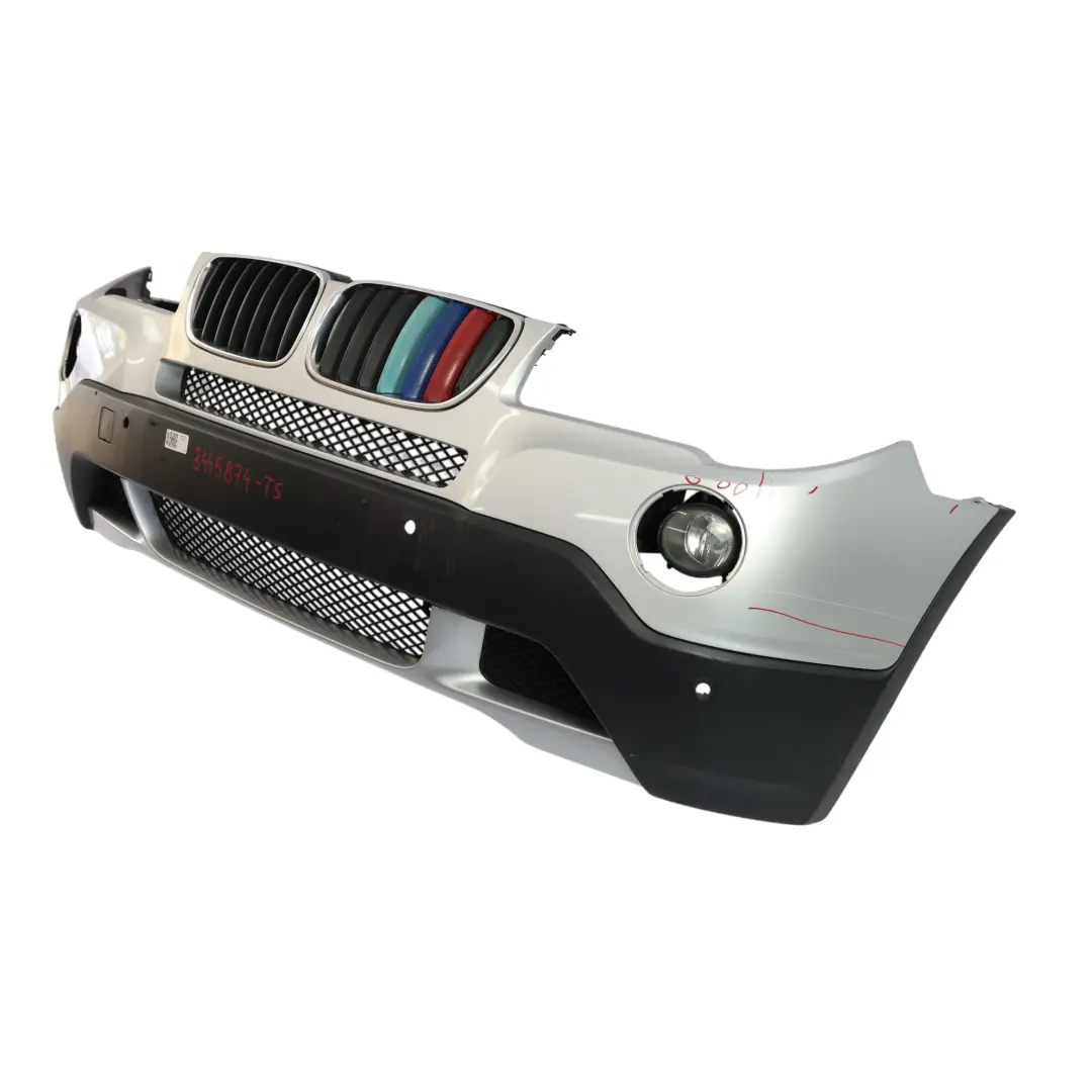 BMW X3 E83 LCI Complete Front Bumper PDC Titansilber Titan Silver - 354 - SKU 3445874-TS - Part number 3445874