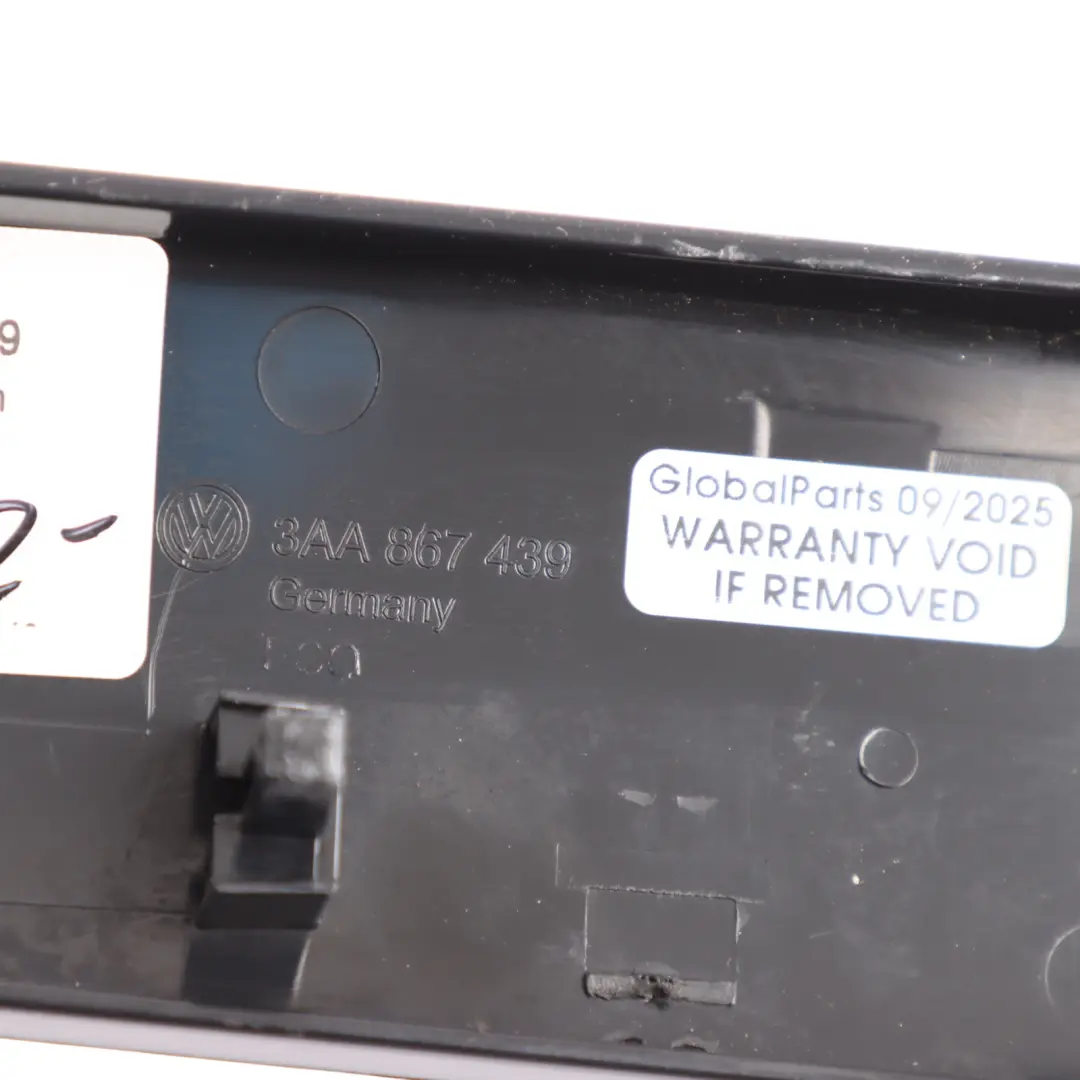 Door Card Strip Cover Handle Left N/S to VW Volkswagen Passat B7 Rear with Part number 3AA867419 VW Volkswagen Passat B7 Rear Door Card Strip Cover Handle Left N/S - SKU 3AA867419 - Part number 3AA867419