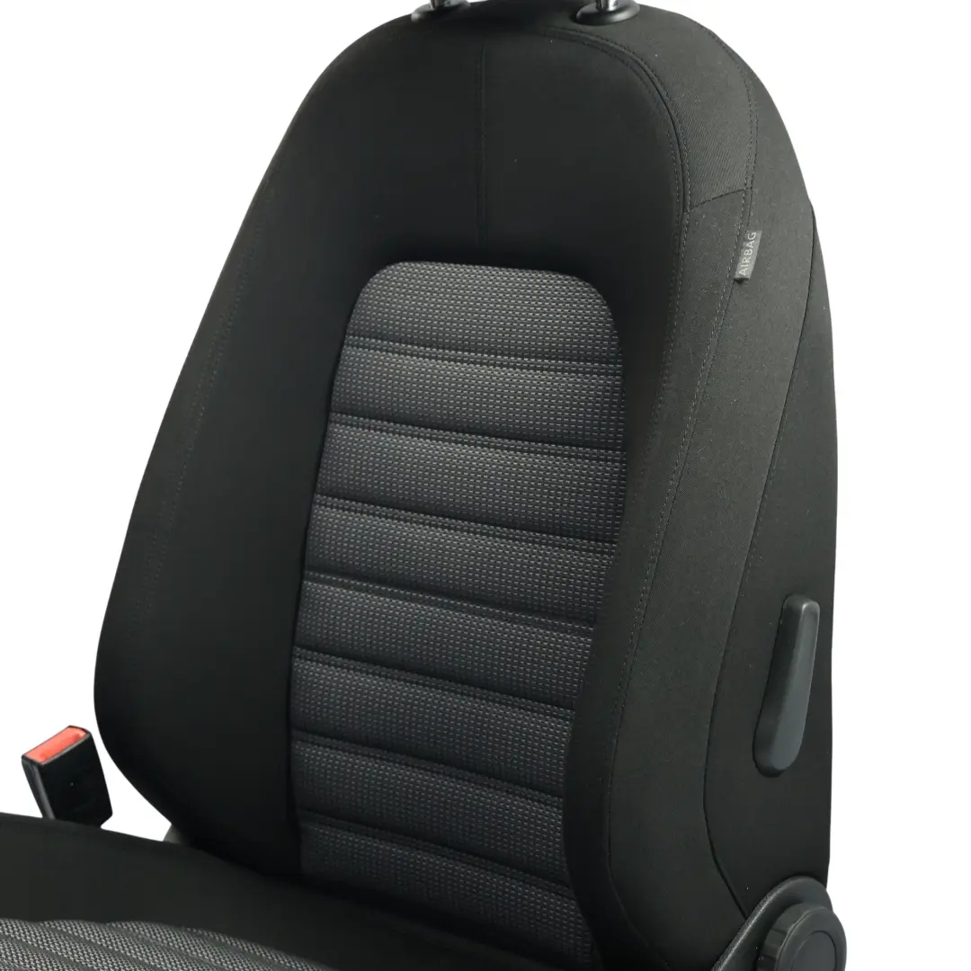 Volkswagen Passat B7 Front Seat Heated Interior Cloth Fabric Black Left N/S - SKU 3AA881805ET-1 - Part number 3AA881805ET