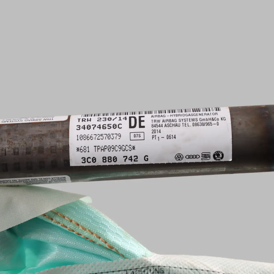 Roof Curtain Headliner Air Module Right O/S to Volkswagen Passat B7 with Part number 3C0880742G Volkswagen Passat B7 Roof Curtain Headliner Air Module Right O/S - SKU 3C0880742G - Part number 3C0880742G