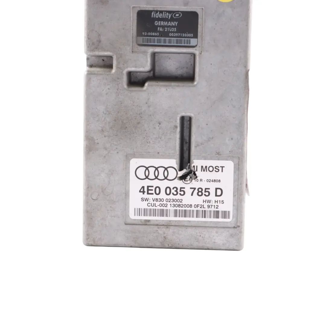 Moduł Sterujący Interfejsu Multimedialnego MMI do Audi A4 B8 A5 8T o numerze 4E0035785D Audi A4 B8 A5 8T Moduł Sterujący Interfejsu Multimedialnego MMI - SKU 4E0035785D - Numer Części 4E0035785D