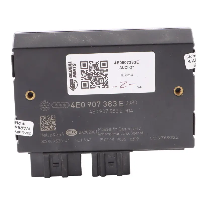 Audi Q7 4L Tow Bar Trailer Towing Control Module Unit 4E0907383E