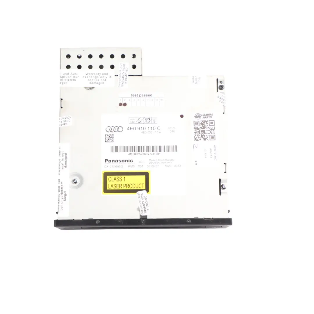 6-Fach CD Wechsler Magazin Kopfeinheit MMI für Audi A6 S6 C6 mit Teilenummer 4E0910110C Audi A6 S6 C6 6-Fach CD Wechsler Magazin Kopfeinheit MMI - SKU 4E0910110C - Teilenummer 4E0910110C