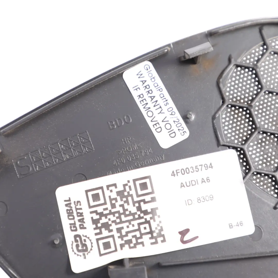 Cache Grille Haut-Parleur Supérieur Porte Arrière Droite pour Audi A6 S6 C6 à propos du numéro de pièce 4F0035794 Audi A6 S6 C6 Cache Grille Haut-Parleur Supérieur Porte Arrière Droite - SKU 4F0035794 - Numéro de pièce 4F0035794