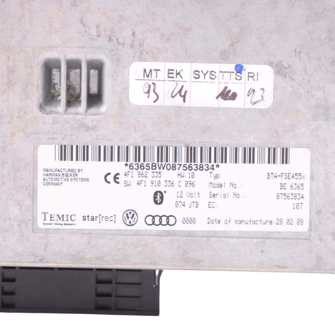 Moduł Sterownik Bluetooth do Audi Q7 4L o numerze 4F1862335 Audi Q7 4L Moduł Sterownik Bluetooth - SKU 4F1862335 - Numer Części 4F1862335