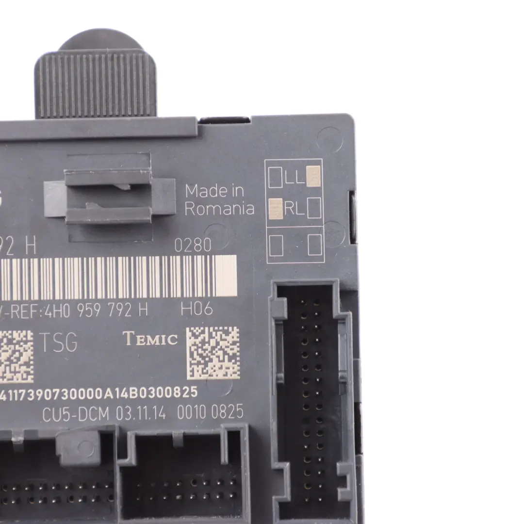 Audi A8 D4 4H Module De Commande Porte Avant Unité ECU Côté Passager - SKU 4H0959792H - Numéro de pièce 4H0959792H