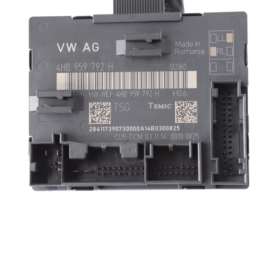 Unidad Módulo Control Puerta Delantera ECU Pasajero para Audi A8 D4 4H con número de pieza 4H0959792H Audi A8 D4 4H Unidad Módulo Control Puerta Delantera ECU Pasajero - SKU 4H0959792H - Número de pieza 4H0959792H