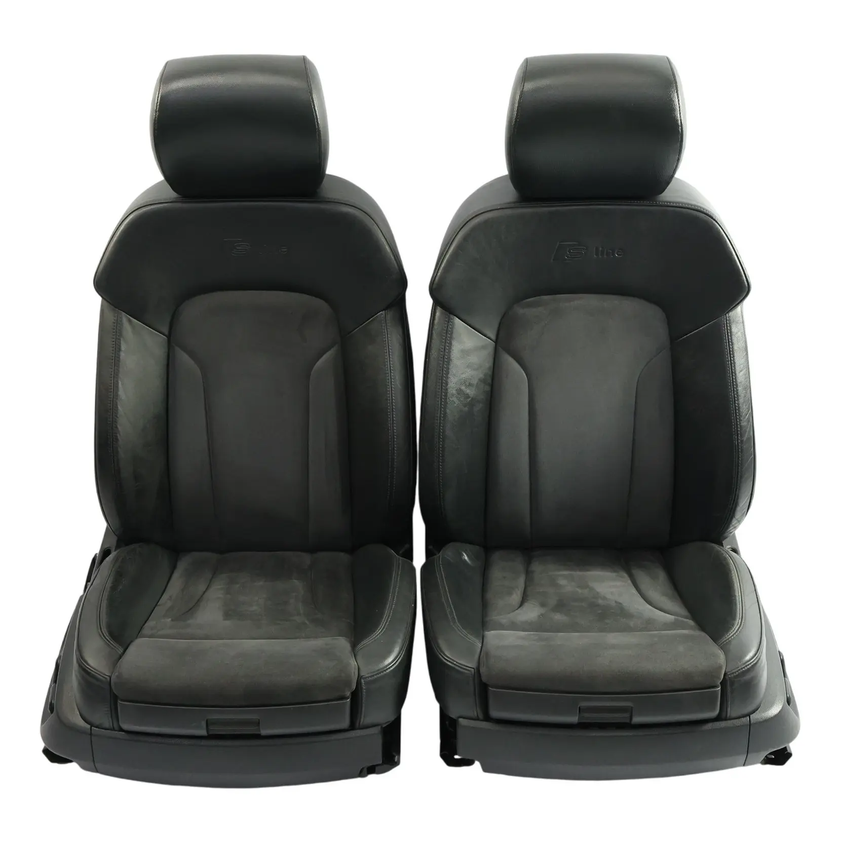 Audi Q7 4L Sièges Avant Mémoire Écran Chauffant Cuir Alcantara Noir Ensemble