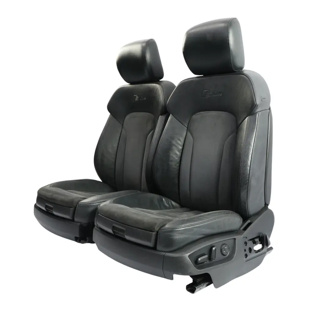 Audi Q7 4L S-Line Front Seats Memory Heated Screen Leather Alcantara Black Set - SKU 4L0881805G-2 - Part number 4L0881805G