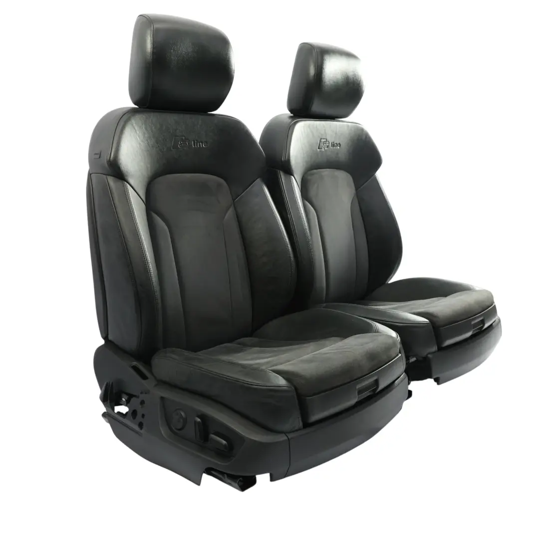 Audi Q7 4L S-Line Front Seats Memory Heated Screen Leather Alcantara Black Set - SKU 4L0881805G-2 - Part number 4L0881805G