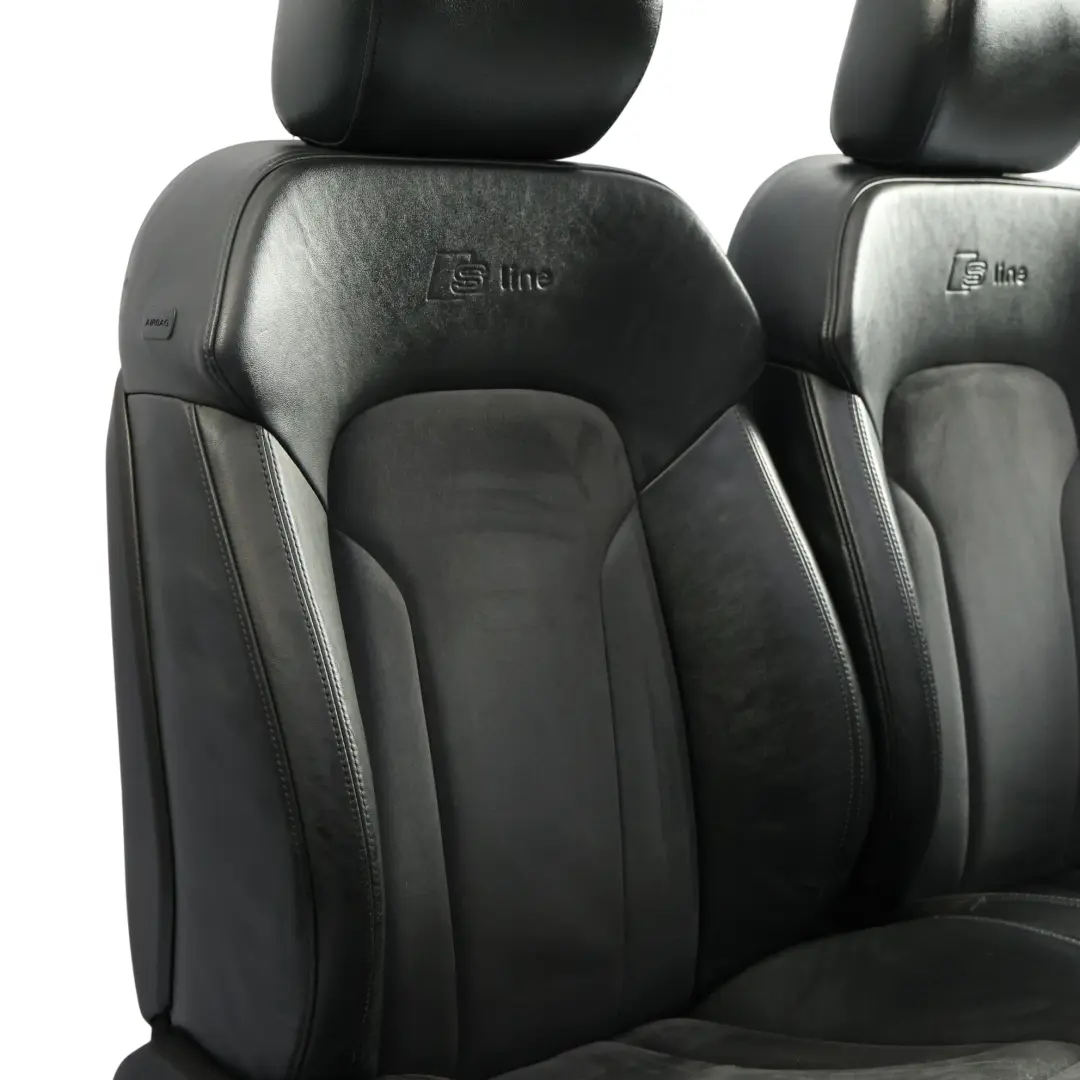 Audi Q7 4L S-Line Front Seats Memory Heated Screen Leather Alcantara Black Set - SKU 4L0881805G-2 - Part number 4L0881805G