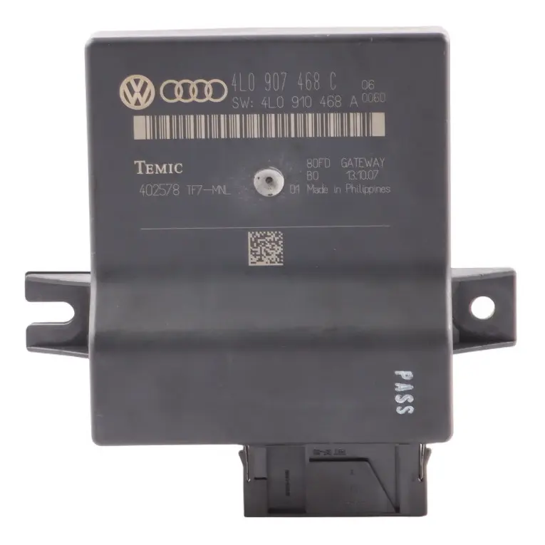 Gateway Module Central Control Unit to Audi Q7 4L with Part number 4L0907468C Audi Q7 4L Gateway Module Central Control Unit - SKU 4L0907468C - Part number 4L0907468C