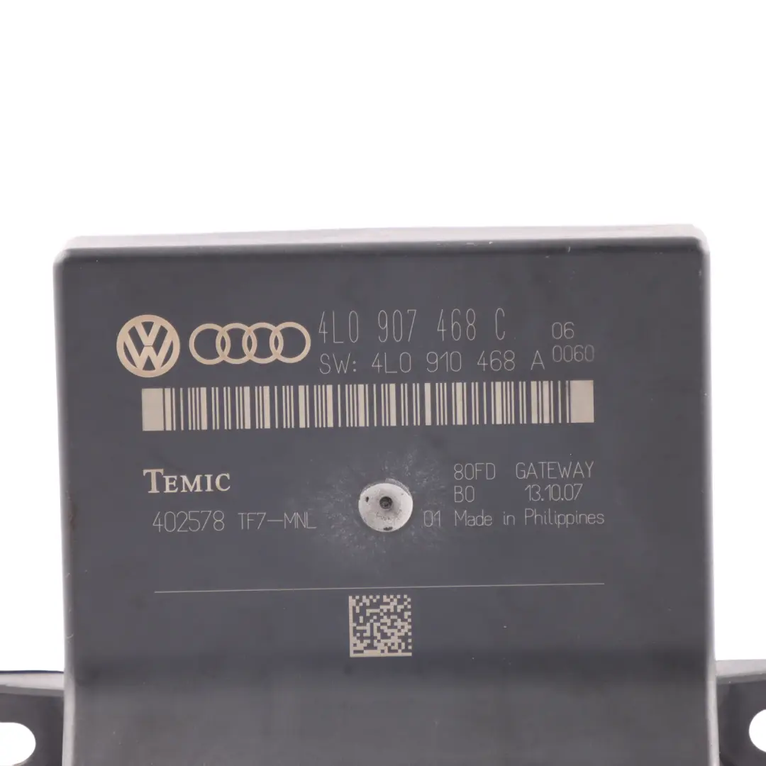 Gateway Module Central Control Unit to Audi Q7 4L with Part number 4L0907468C Audi Q7 4L Gateway Module Central Control Unit - SKU 4L0907468C - Part number 4L0907468C