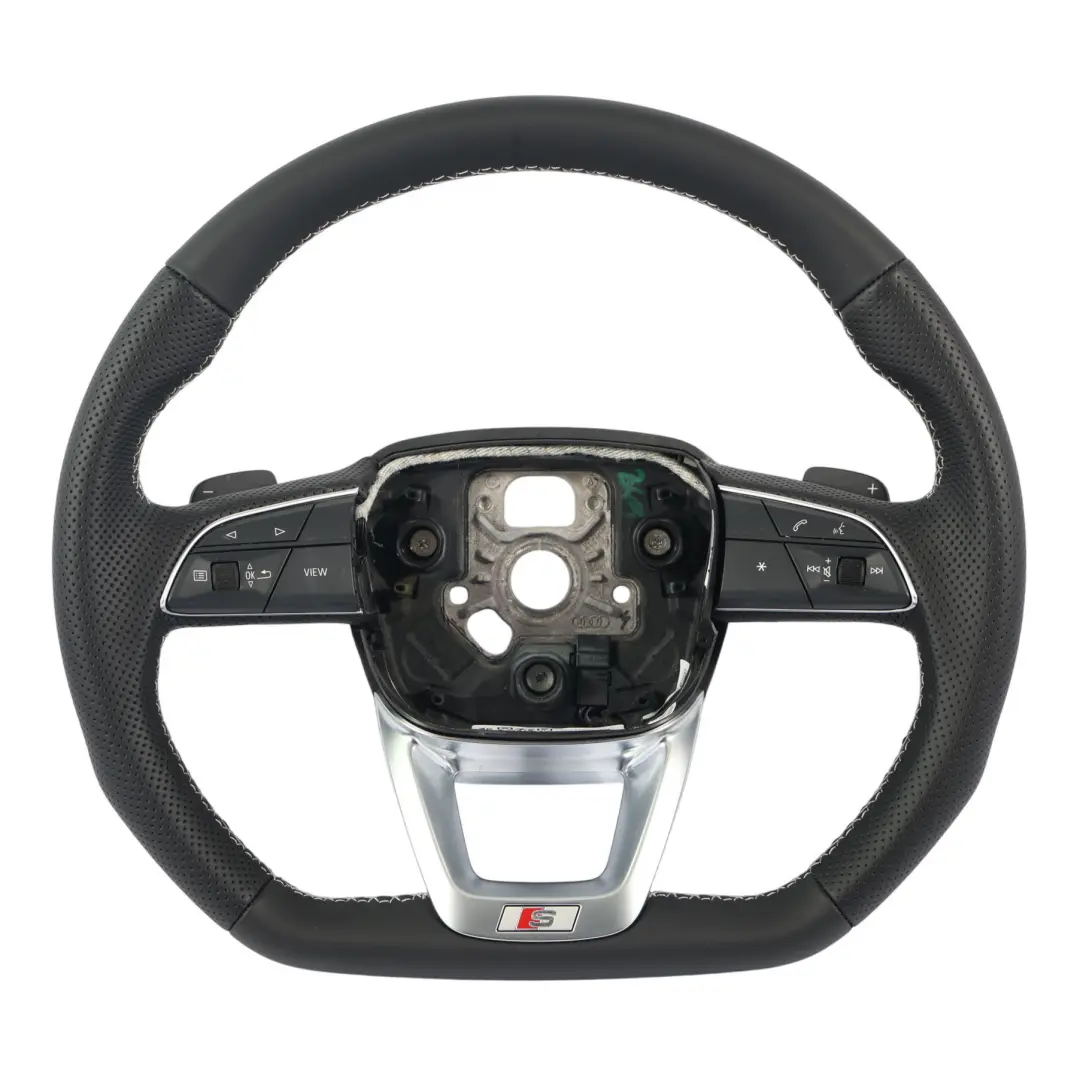 Audi Q7 4M Q8 Steering Wheel S-Line NEW Black Leather Flat Bottom - SKU 4M8419091AC-1 - Part number 4M8419091AC