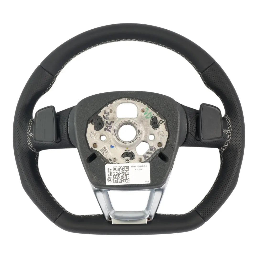 Audi Q7 4M Q8 Steering Wheel S-Line NEW Black Leather Flat Bottom - SKU 4M8419091AC-1 - Part number 4M8419091AC