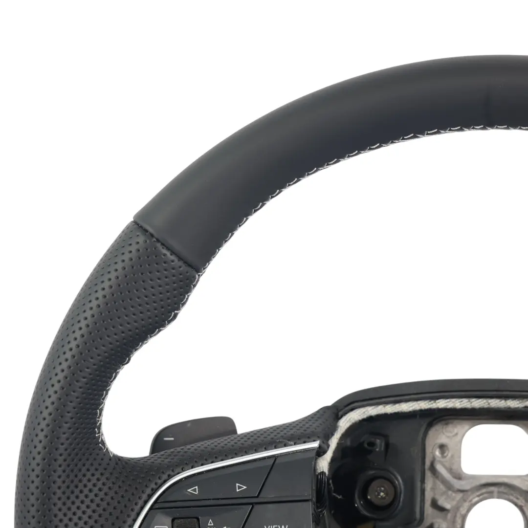 Audi Q7 4M Q8 Steering Wheel S-Line NEW Black Leather Flat Bottom - SKU 4M8419091AC-1 - Part number 4M8419091AC