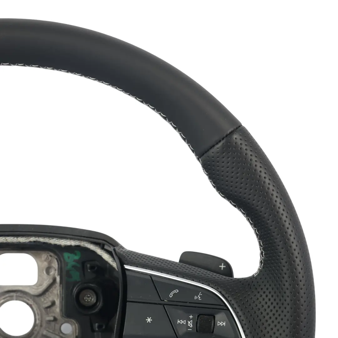 Audi Q7 4M Q8 Steering Wheel S-Line NEW Black Leather Flat Bottom - SKU 4M8419091AC-1 - Part number 4M8419091AC