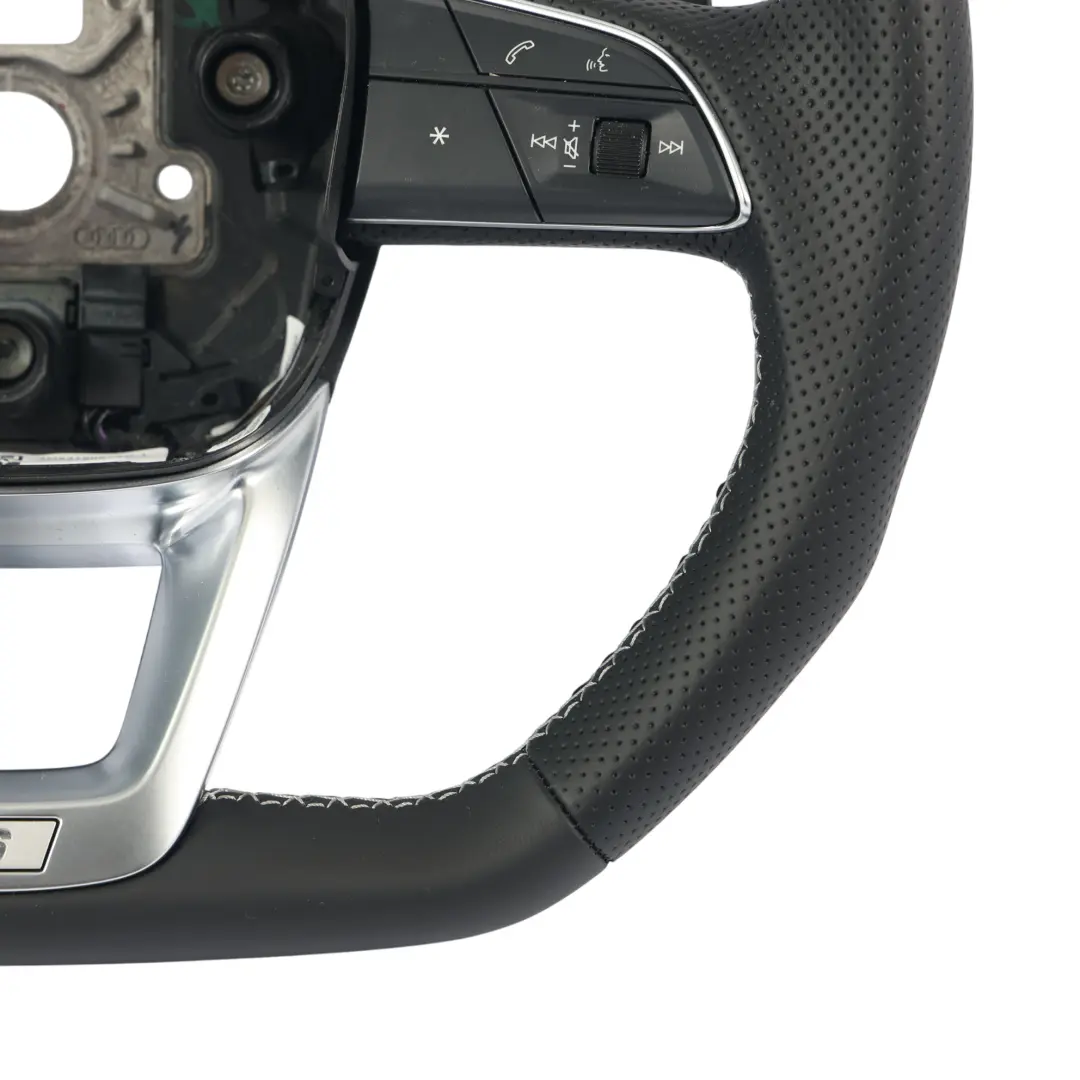 Audi Q7 4M Q8 Steering Wheel S-Line NEW Black Leather Flat Bottom - SKU 4M8419091AC-1 - Part number 4M8419091AC