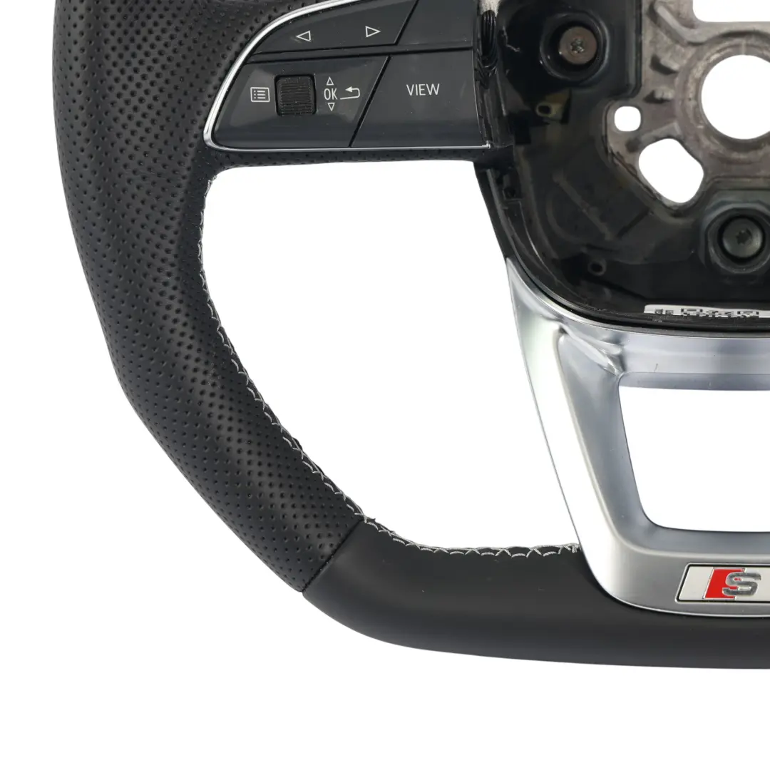 Audi Q7 4M Q8 Steering Wheel S-Line NEW Black Leather Flat Bottom - SKU 4M8419091AC-1 - Part number 4M8419091AC