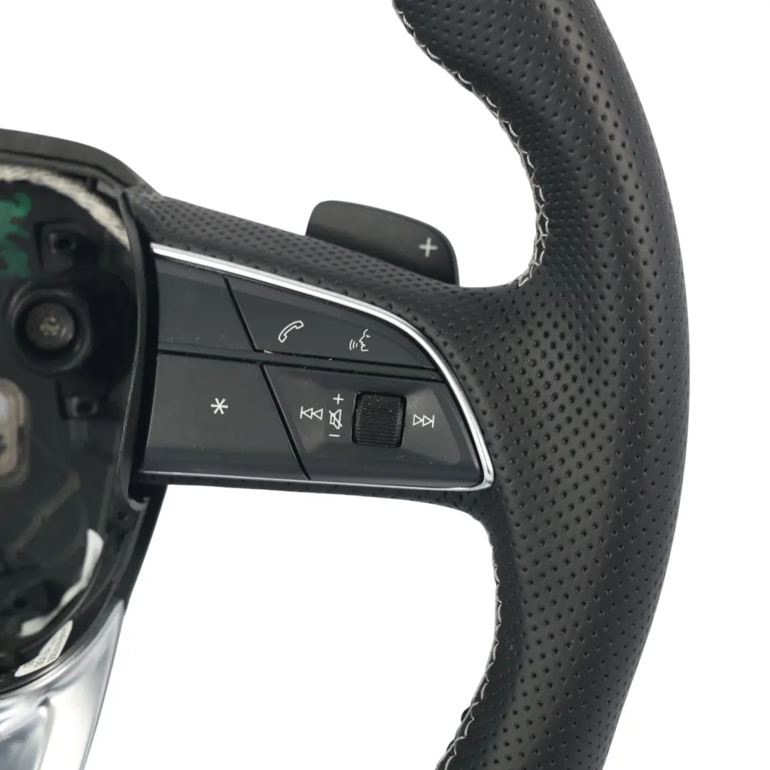 Audi Q7 4M Q8 Steering Wheel S-Line NEW Black Leather Flat Bottom - SKU 4M8419091AC-1 - Part number 4M8419091AC