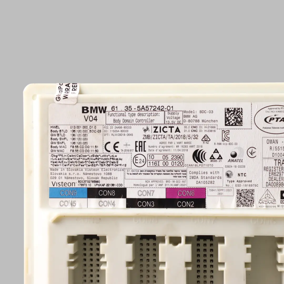 Body Control Module ECU Control Unit Module to BMW F40 F44 with Part number 5A57242 BMW F40 F44 Body Control Module ECU Control Unit Module - SKU 5A57242 - Part number 5A57242