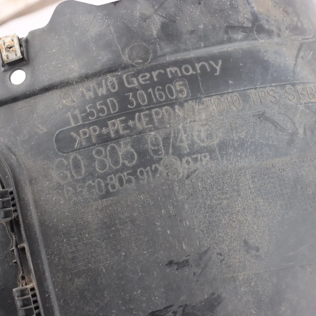 Arch Liner Housing Panel Front Right O/S to Volkswagen VW Golf Mk7 Wheel with Part number 5G0805912J Volkswagen VW Golf Mk7 Wheel Arch Liner Housing Panel Front Right O/S - SKU 5G0805912J - Part number 5G0805912J