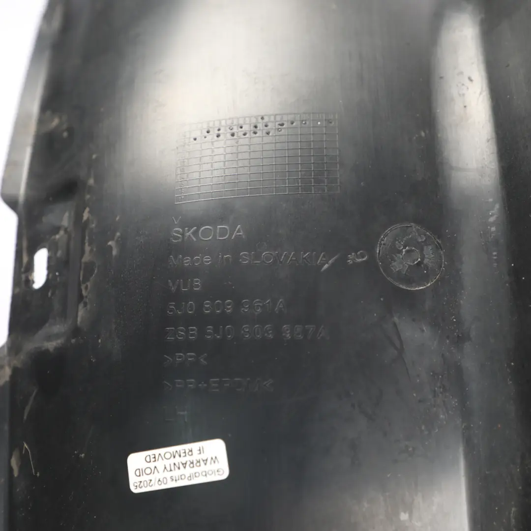 Front Wheel Arch Cover Housing Trim Left N/S to Skoda Fabia 5J with Part number 5J0809957A Skoda Fabia 5J Front Wheel Arch Cover Housing Trim Left N/S - SKU 5J0809957A - Part number 5J0809957A
