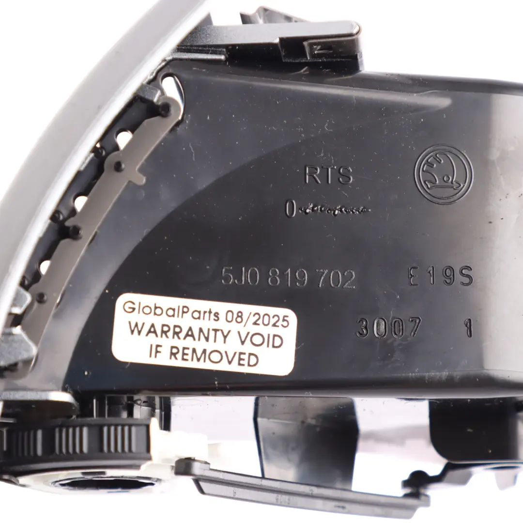 Skoda Fabia 5J Condotto Aria Anteriore Trim Pannello Cruscotto Destra - SKU 5J0819702E - Numero di parte 5J0819702E