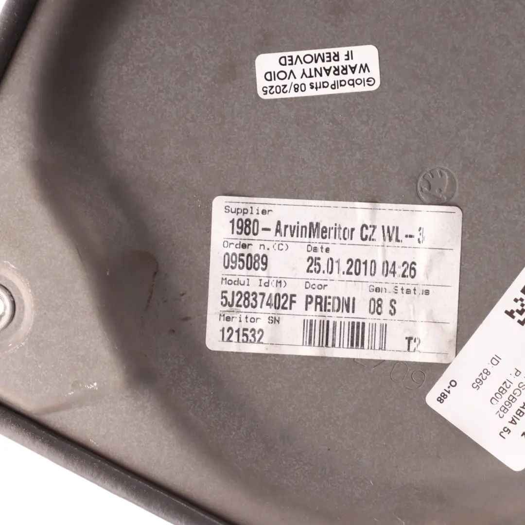 Window Lifter Regulator Mechanism Front Right O/S to Skoda Fabia 5J with Part number 5J4837462 Skoda Fabia 5J Window Lifter Regulator Mechanism Front Right O/S - SKU 5J4837462-1 - Part number 5J4837462