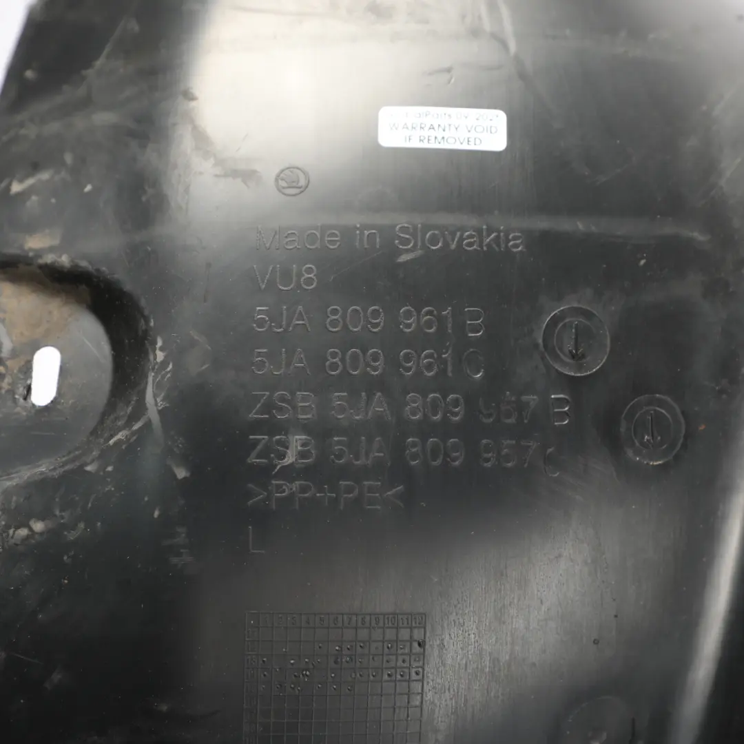 Front Wheel Arch Cover Housing Left N/S to Skoda Rapid NH1 with Part number 5JA809957C Skoda Rapid NH1 Front Wheel Arch Cover Housing Left N/S - SKU 5JA809957C - Part number 5JA809957C