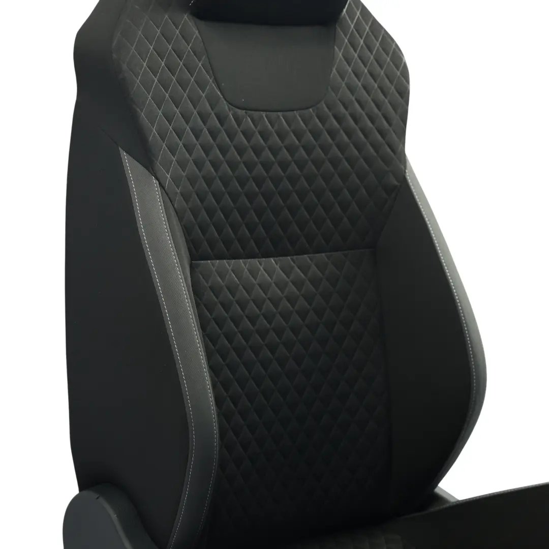 Skoda Rapid NH1 Vorder Sitz Beheizt Stoff Satine Schwarz Silber Links - SKU 5JA881805FQ - Teilenummer 5JA881805FQ