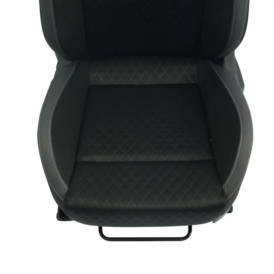 Skoda Rapid NH1 Front Seat Heated Cloth Satine Black Silver Left N/S - SKU 5JA881805FQ - Part number 5JA881805FQ